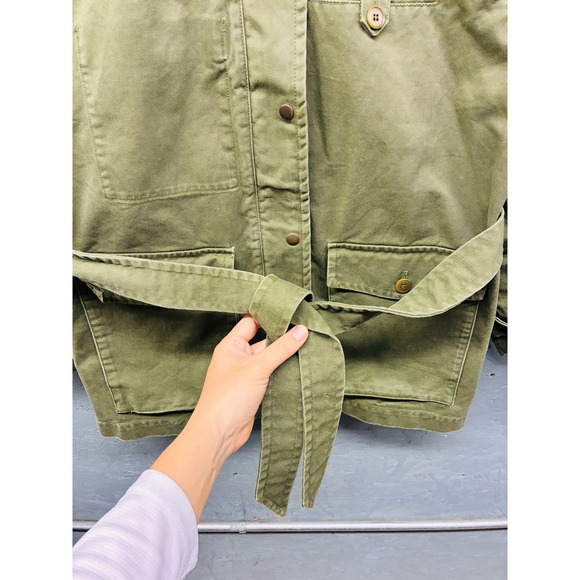 Madewell Field Jacket Women's M Olive Green Military Utility Belted Casual - Picture 3 of 11